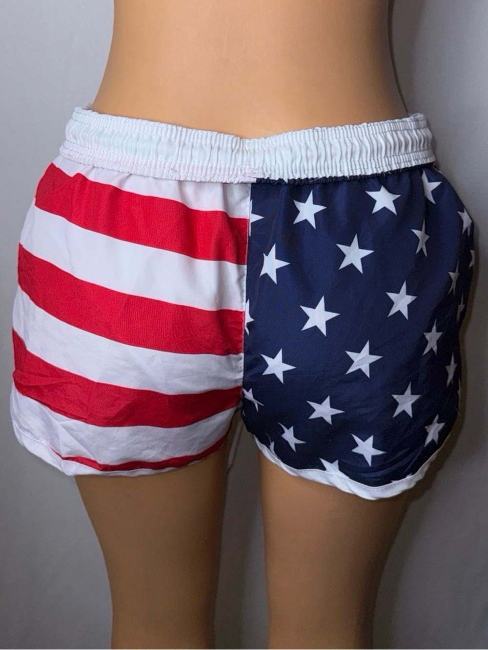 American Flag Women's Athletic Shorts - Red, White & Blue - Picture 4 of 6